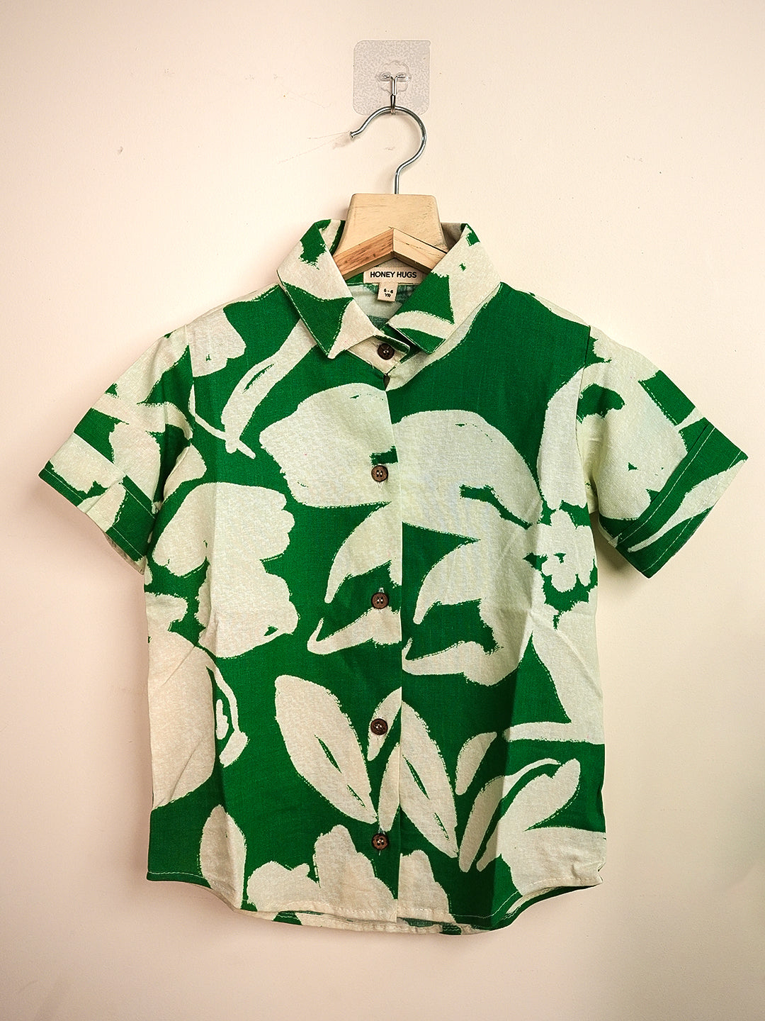 Green Leaf Print Rayon-Cotton Nightwear Set