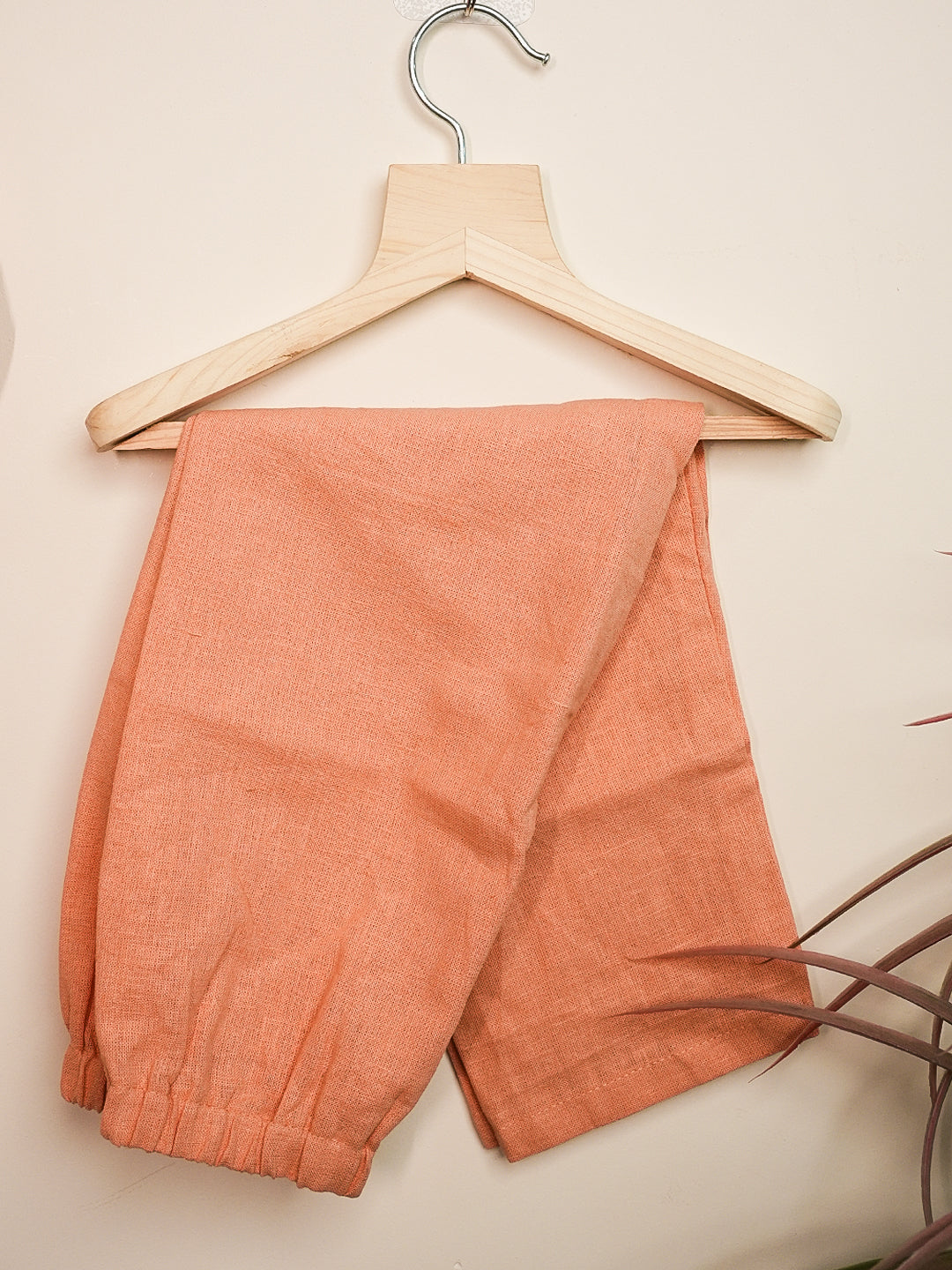 Linen Lux – Peach Linen Top & Bottom Set for Kids