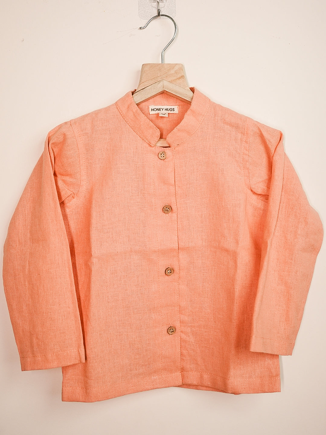Linen Lux – Peach Linen Top & Bottom Set for Kids