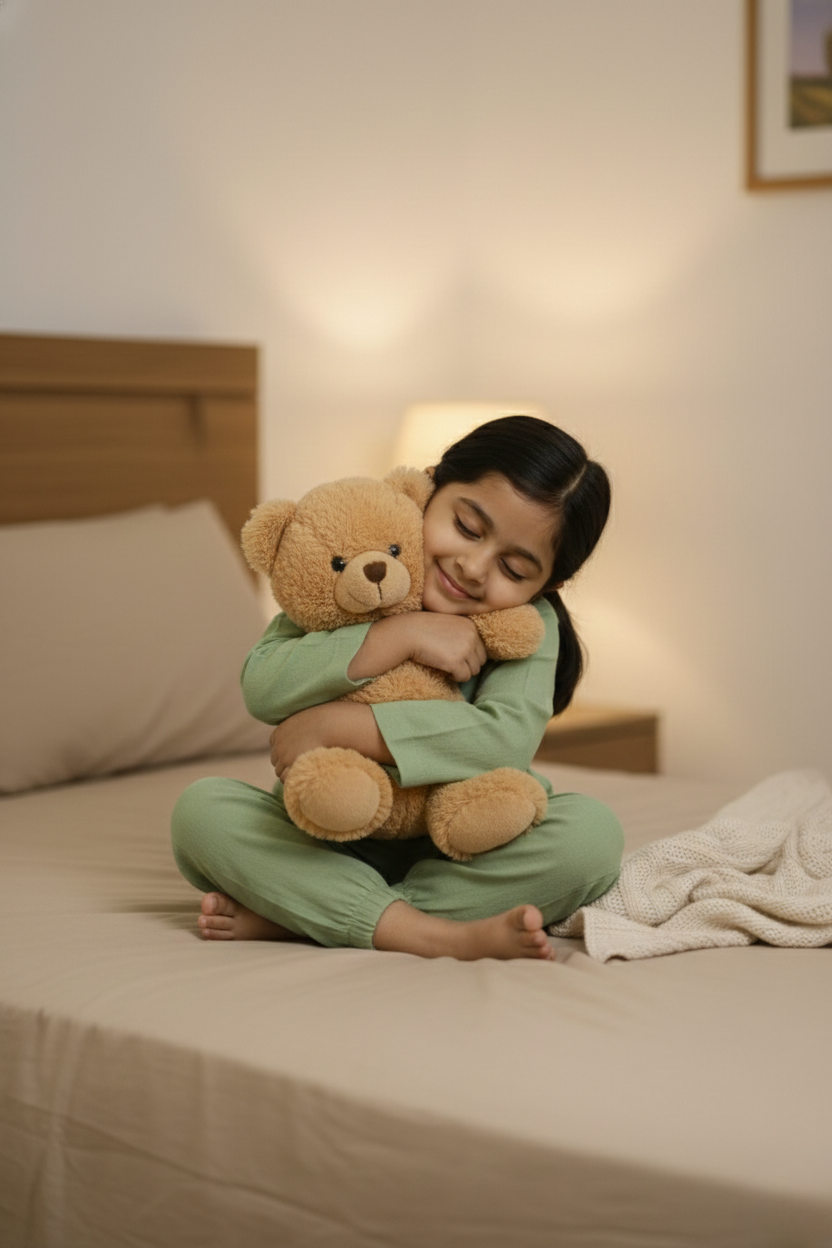 Honey Hugs Kids Plain Green Linen Co-Ord Set – Soft, Breathable & Lightweight